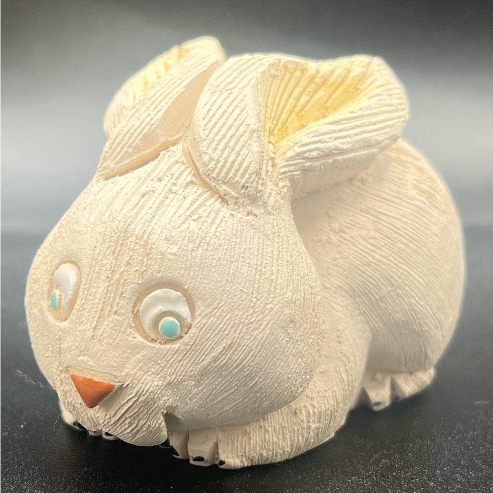 Handcrafted Artesania Rinconada Clay & Enamel Rabbit Bunny Uruguay VTG 3” EUC
